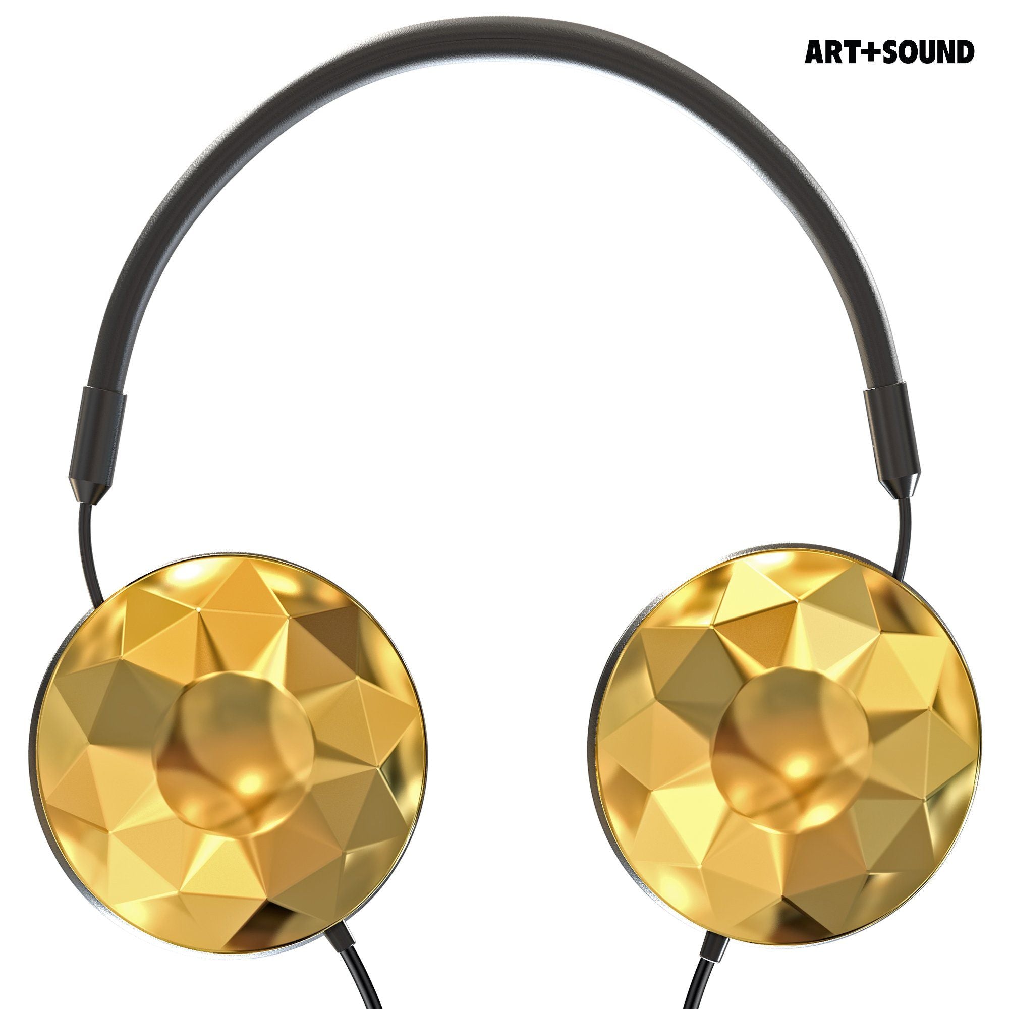Art & Sound Faceted On-Ear Wired Headphones On-Ear Headphones - Tophatter Daily Deals